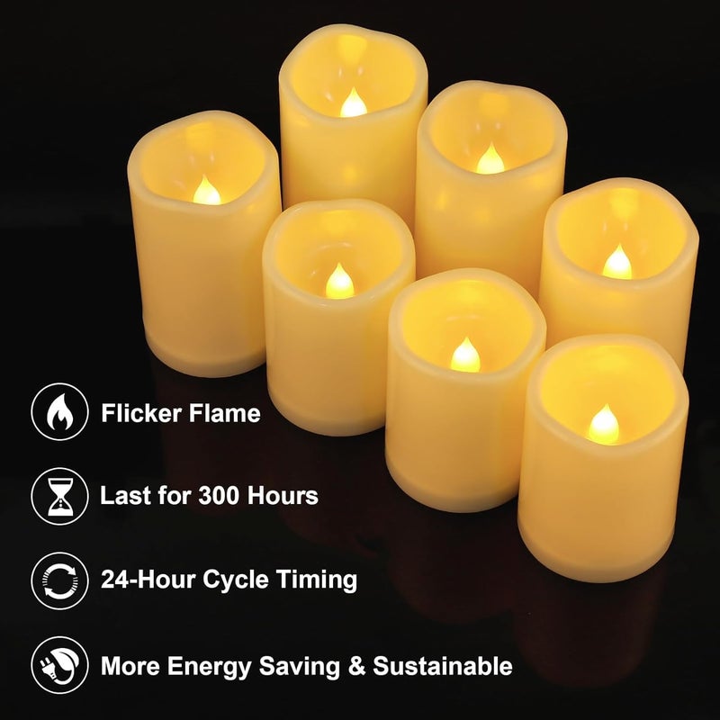 Aignis 14pcs Flameless LED Candles Battery Operated with Remote Timer, Outdoor Indoor Waterproof, Warm Glow for Cozy & Romantic Home/Wedding/Holiday Décor (D 3'' x H 4''/5''/6'') - Image 4